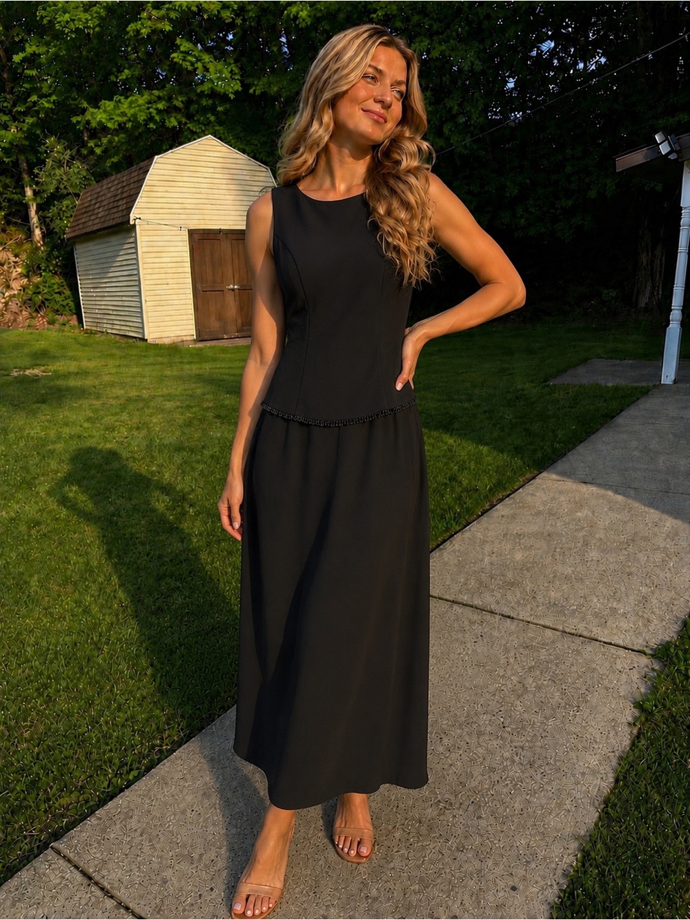 Scott McClintock Black Sleeveless Formal Gown